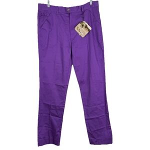 Royal & Awesome Golf Pants‎ Mens 34x32 Purple Straight Leg Stretch Loud NWT